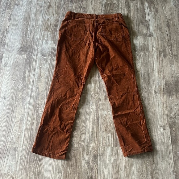 Lands’ End Women’s Orange Brown Rust Cordwroy Straight Leg Pants Size 14 - Picture 6 of 7
